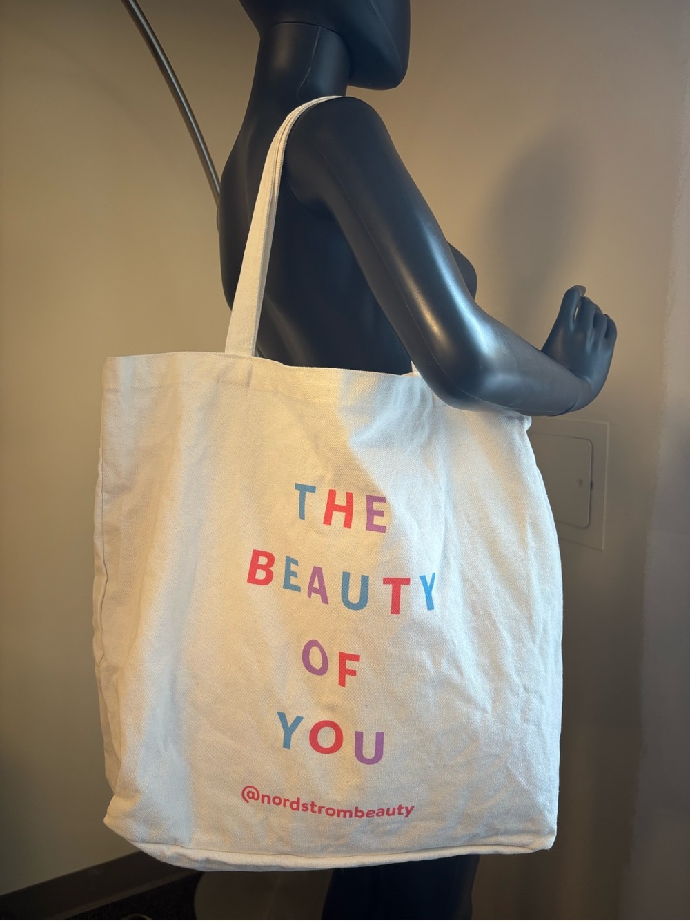 Nordstrom Tote Bag - Cream with Multicolor Lettering